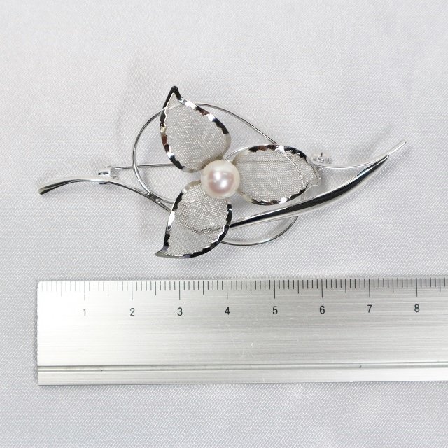 楽天市場】伊勢志摩産本真珠使用 アコヤパール ブローチ（7.5mm珠 