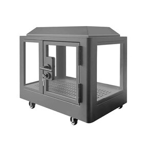 ペット用防音室 犬小屋 調節換気ファン付き 10MMの厚さ遮音強化ガラス 高耐久合金フレーム 回転キャスター付きで自由に移動でき