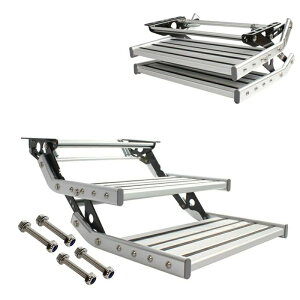 �蓮 RV �X�e�b�v �L�����s���O�J�[�X�e�b�v �L�����s���O�J�[�K�i 12V LED ���C�g�t�� �ω׏d150KG �A���~�����܂肽���݃X�e�b