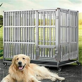 犬用ケージ あらゆる種類のペットの犬と猫に適したステンレス製の犬用ケージ、大型犬と犬用ケージ ペット かご キャリーバック
