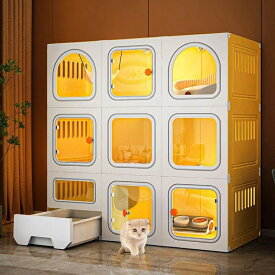 猫 キャットケージ ケージ ゲージ 猫ケージ キャットタワー スタジアム 猫トイレ付 脱走防止 頑丈 組立簡単 留守番 保護 脱走防