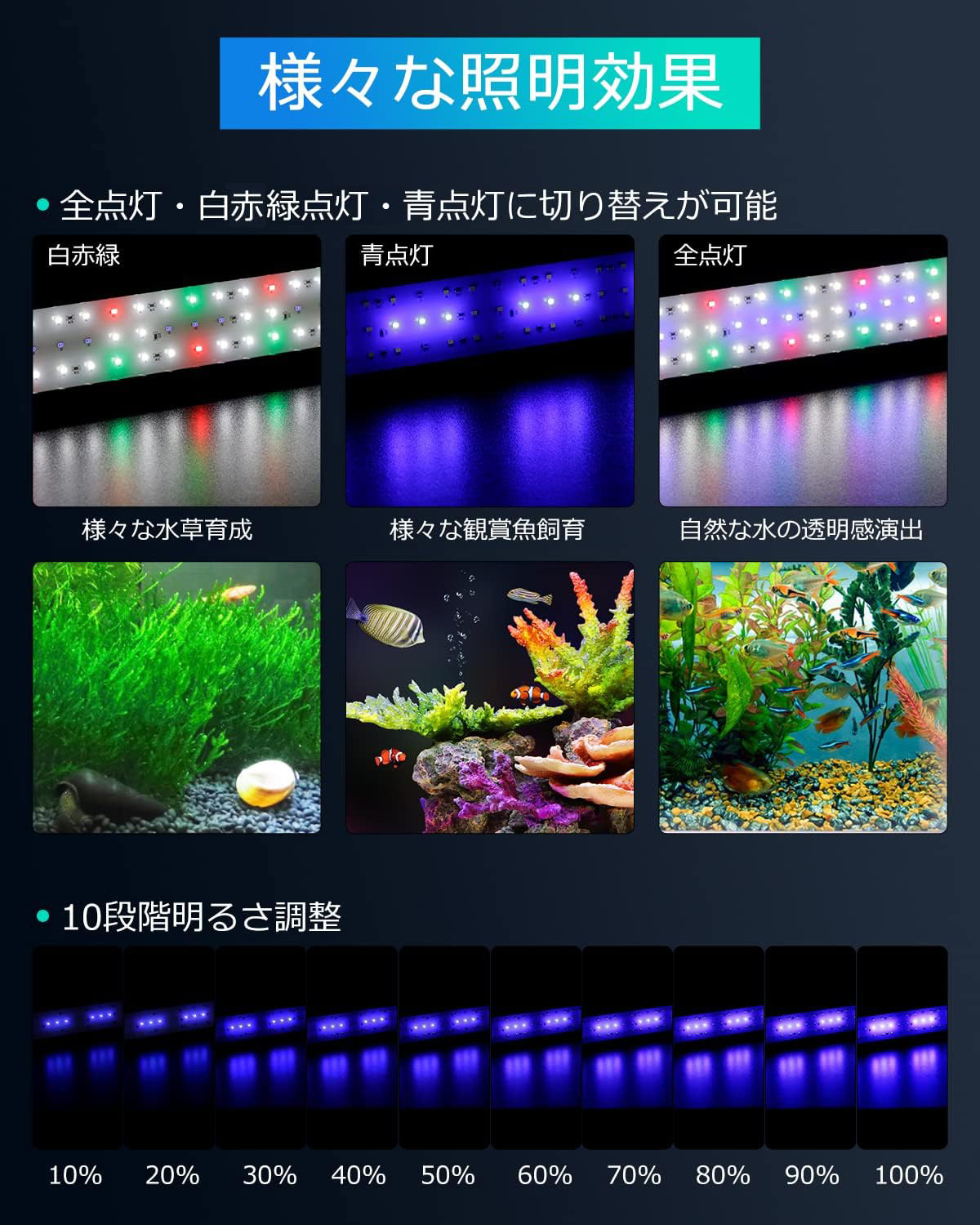 楽天市場】【あす楽】水槽用 ライト 小型 30cm-45cm 照明 ledライト
