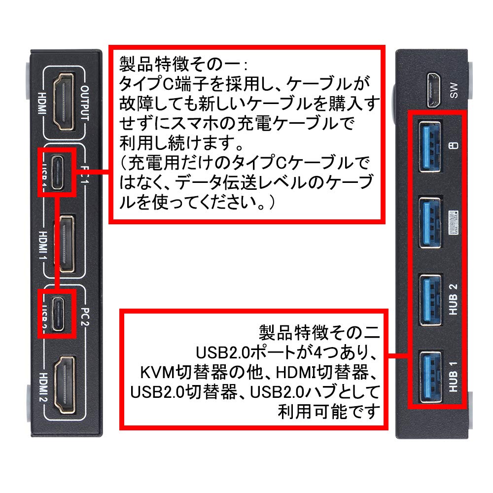 送料無料/プレゼント付♪ ES-Tune KVM切替器 8入力1出力 HDMIモニター 4K30HZ 給電不要 デバイス不要 Mac OS対応 USB切替器  USBハ