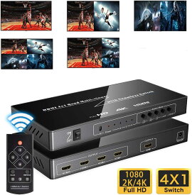【楽天2位】マルチビューワー HDMI画面分割器 分配器 5入力1出力 4K対応 HDMI1.4・4K＠30HZ 6種の分割モード リモコン付き 日本語取扱説明書付 PS5、PS4、PS3、Switch、Xbox、Fire TV、ラップトップ、Apple TV、DVDプレーヤー対応 HDMI セレクター 切り替え器 1年間安心保障