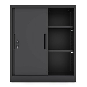 【全店8%OFFクーポン配布中!システム オフィス収納 完成品】DEWEL ロッカー スチール書庫 鍵付 引戸書庫 幅900×奥行400×高さ1050mm RoHS認証済 引戸書庫 オフィス/事務所/学校 業務用 3段 収納 引