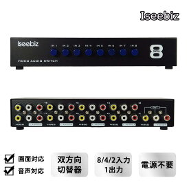 Iseebiz AV 切替器 スプリッタ コンポジット スイッチャー 双方向 8入力1出力/1入力8出力 機械式 電源不要 2入力 4入力