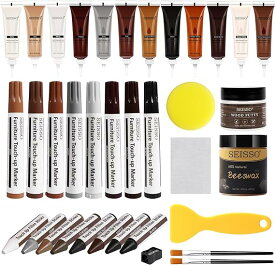 【ギフト応援SALE！10倍Px8％OFF】 フローリング 補修 木製品キズ補修キット 木工パテ付き ネジ穴 補修 床 補修 傷隠し 傷隠し ひび割れ、釘目、傷、焼灼など補修 木製家具補修