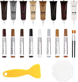 【ギフト応援SALE！10倍Px8％OFF】 フローリング 木製品補修セット 補修クリーム+補修ペン8色入り 16本セット フローリング 補修 床/木製品補修 すりキズ用 木製品キズ隠し キズ直し 木製の家具 ドア 床 傷 SEISOO