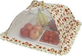 【冬支度応援-P5倍＆8％OFF】 フードカバー 食卓カバー DEWEL 折り畳み式 洗える キッチンパラソル 蝿帳 正方形 虫よけ ホコリよけ おしゃれ キッチン用品 44*44cm 花