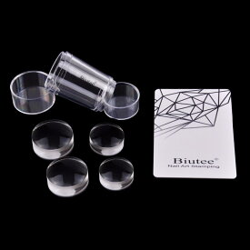 【初夏応援SALE10%OFF券】 Biutee ゼリー透明スタンパーシリコーン 1スタンパー 1スクレーパー 4ヘッド(カバー付き) スタンピングツール ネイルアート