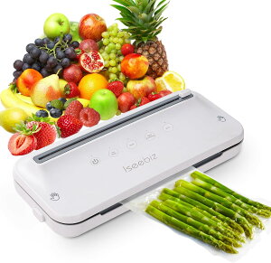 【ハロウィンフェアP8倍&10%OFF】 Iseebiz 真空パック機 吸引力-70Kpa 家庭用 フードシーラー 専用袋不要 真空保存 乾湿対応 外付け脱気 最大幅28cm対応 脱気シーラー 小型 家庭用 食材保存 密封