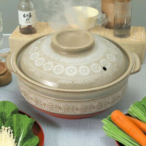 萬古焼 土鍋 6号 銀峰 花三島 日本製 1人用 萬古焼 陶器 耐熱陶器 鍋 日本伝統 直火 和 洋 おしゃれ シンプルモダン プレゼント 贈り物 ギフト 煮込み あったか 冬 お鍋 鍋