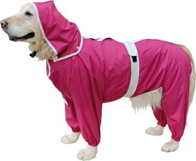 大型犬用レインコート　超はっ水安全コート 【ローズピンク】大型犬　レインコート