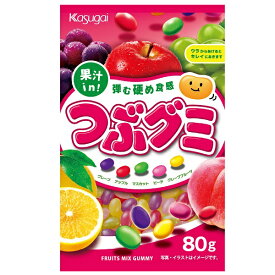 【送料無料】つぶグミ 果汁入り5つのフルーツミックス 60袋 大量特売価格 春日井製菓 【卸価格】