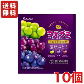 送料無料 春日井製菓 つぶグミプレミアム 濃厚ぶどう 75g×10袋 メール便