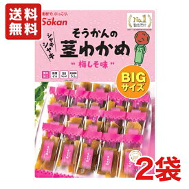 送料無料 壮関 そうかんの茎わかめ 梅しそ味 BIGサイズ 217g×2袋 メール便