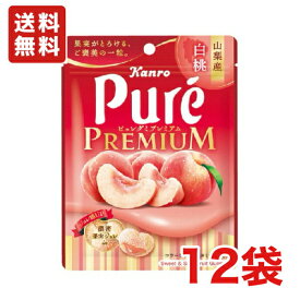 送料無料 カンロ ピュレグミプレミアム 山梨産白桃 54g×12袋 メール便