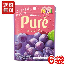 送料無料 カンロ ピュレグミ グレープ 56g×6袋 メール便