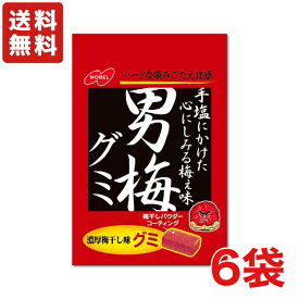【送料無料】男梅グミ ×6袋 ノーベル製菓【メール便】