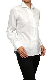 レディース ワイシャツ | イタリアンカラー シャツ ドレスシャツ 長袖 ビジネス yシャツ ブラウス イタリアンカラーシャツ スーツ インナー オフィス カッターシャツ ホワイト 白 綿100％ 女性 ビジネスシャツ 高級 ビジネスワイシャツ長袖 婦人
