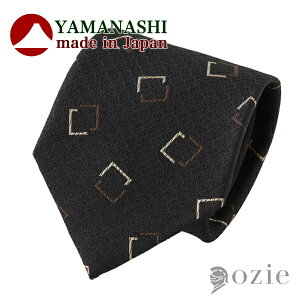 山梨ネクタイ メランジ 日本製ネクタイ 小紋 ブラック 伝統 革新 最高級国産シルク ギフト | おしゃれ ビジネス 高級 シルク 男性 プレゼント 日本ブランド 極上デザイン 胸元に輝き メイド