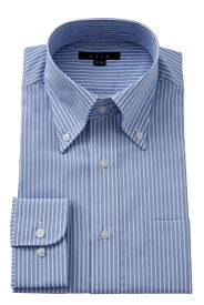ドレスシャツ 長袖ワイシャツ ボタンダウンカラー ボタンダウンシャツ メンズ おしゃれ オシャレ Yシャツ ブルー 青 シャツ 高級 ビジネス カッターシャツ ビジネスシャツ ボタンダウン ビジネスワイシャツ シンプル 形態安定