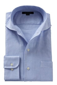 イタリアンカラーシャツ メンズ ドレスシャツ 長袖 ワイシャツ ブルー 青 ワイド ビジネスシャツ カッターシャツ おしゃれ Yシャツ 高級|イタリアンカラー シャツ トールサイズ ビジネス テレワーク