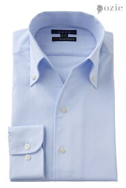 イタリアンカラー シャツ メンズ ドレスシャツ 高級 | ワイシャツ おしゃれ ビジネス ボタンダウンシャツ 長袖 トールサイズ カッターシャツ スキッパー Yシャツ 襟 の 高い ビジネスシャツ ボタンダウン ブルー 青 紳士 ビジネスワイシャツ オックスフォード イージーケア