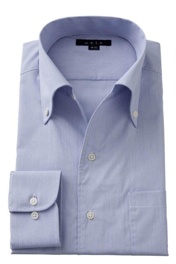 イタリアンカラー シャツ メンズ ドレスシャツ|ワイシャツ 高級 おしゃれ ビジネス ボタンダウンシャツ 長袖 クールマックス クールビズ  カッターシャツ ビジネスシャツ トールサイズ Yシャツ 大きいサイズ ボタンダウン ブルー 青 coolmax 仕事 サイズ豊富 | 