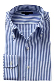イタリアンカラー シャツ メンズ ドレスシャツ 高級 | ワイシャツ おしゃれ ビジネス ボタンダウンシャツ 長袖 トールサイズ カッターシャツ Yシャツ 大きいサイズ 襟 の 高い ビジネスシャツ ボタンダウン ブルー 青 紳士 ブロード ビジネスワイシャツ
