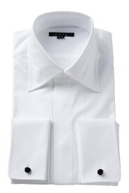 ダブルカフスシャツ ドレスシャツ 長袖 高級 ワイシャツ ドゥエボットーニ ワイドカラー 白シャツ カッターシャツ ビジネスシャツ メンズ おしゃれ Yシャツ | シャツ ビジネス 長袖シャツ カフスシャツ カフスボタン メンズシャツ 紳士服 白 オフィス 仕事 結婚式