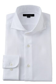 ドレスシャツ 長袖 ワイシャツ 形態安定 ホリゾンタルカラーシャツ ホワイト 白 ビジネスシャツ メンズ おしゃれ Yシャツ 高級 | ホリゾンタルカラー シャツ カッタウェイ ビジネス カッターシャツ 上質 仕事