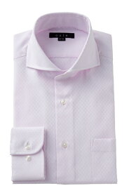 ドレスシャツ 長袖 ワイシャツ 形態安定 ホリゾンタルカラーシャツ ピンク ビジネスシャツ メンズ おしゃれ Yシャツ 高級 | ホリゾンタルカラー シャツ カッタウェイ ビジネス カッターシャツ 上質 仕事