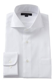 ドレスシャツ 長袖 ワイシャツ 形態安定 ホリゾンタルカラーシャツ ホワイト 白 ビジネスシャツ メンズ おしゃれ Yシャツ 高級 | ホリゾンタルカラー シャツ ビジネス クールマックス ホリゾンタル トールサイズ カッターシャツ 吸汗速乾 仕事