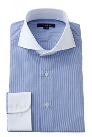 ドレスシャツ 長袖ワイシャツ ホリゾンタルカラーシャツ メンズ おしゃれ オシャレ Yシャツ ブルー 青|ワイシャツ シャツ 高級 ビジネス カッターシャツ ビジネスシャツ ビジネスワイシャツ シンプル クレリック ブロード 綿100%