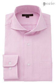 ドレスシャツ 長袖 ワイシャツ 形態安定 ホリゾンタルカラーシャツ ピンク ビジネスシャツ メンズ おしゃれ Yシャツ 高級 | ホリゾンタルカラー シャツ カッタウェイ ビジネス カッターシャツ 上質 仕事