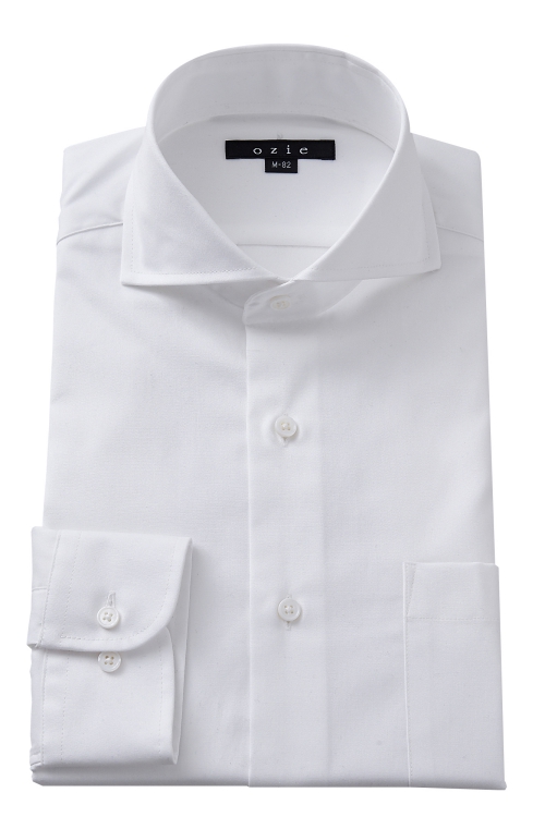 高級生地の風合いをいかした形態安定加工付きワイシャツ 上品な光沢を放つプレミアムコットン＝スーピマ綿の80番手双糸ピンポイントオックスフォード使用 ホワイト 白ワイシャツ 形態安定 形状記憶 ドレスシャツ 長袖ワイシャツ ホリゾンタルカラーシャツ カッタウェイ 驚きの価格が実現 シャツ 白 3L 4L カッターシャツ 新生活 長袖 ビジネスシャツ ノーアイロン yシャツ アイテム勢ぞろい メンズ 白シャツ ワイシャツ スリム ビジネス ホリゾンタル メンズシャツ ホリゾンタルカラー 高級