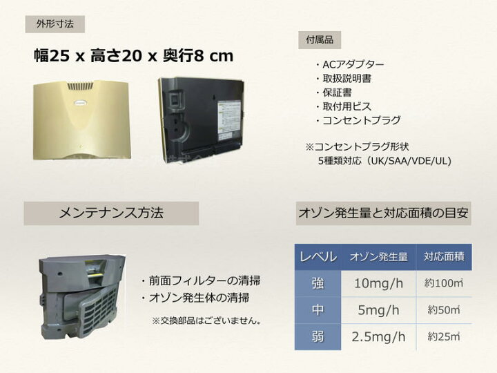 楽天市場】日本製 業務用オゾン発生器 会議室・待合室など広い空間にも 