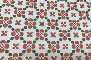 機械漉き友禅紙 白地にピンク 柄北欧81