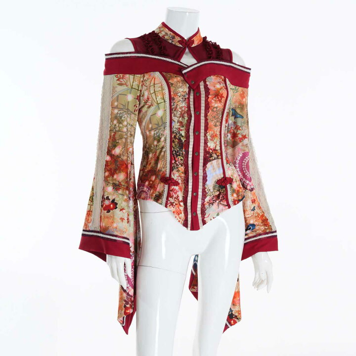 楽天市場】紅葉風靡着物袖ブラウス 赤色 ozzonjapan OZZANGELO 