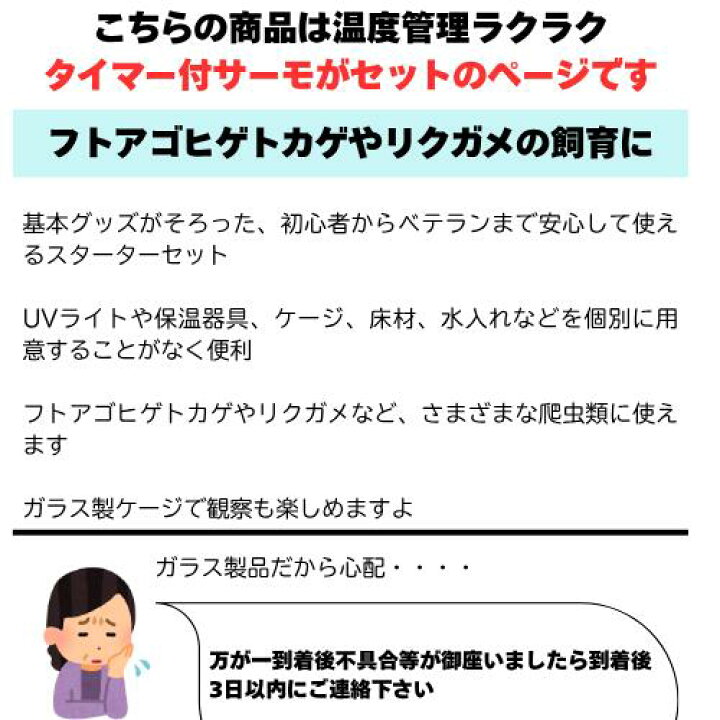 楽天市場】【フトアゴヒゲトカゲリクガメ飼育セット＋タイマ-付き 