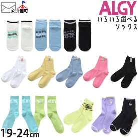 ALGY アルジー 靴下 クルーソックス アンクルソックス ルーズソックス ロゴ ラメ いぬ キッズ ジュニア 女の子 【 alg-sox1 】【 19-21cm 22-24cm 】【 カジュアル 子供 子供服 ガールズ 小学生 通学 】【メール便対象】