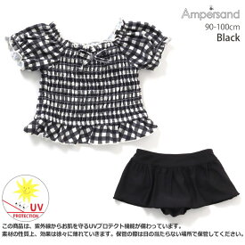 【再値下げ】水着 キッズ ベビー 女の子 セパレート 上下セット ギンガムチェック UVカット ampersand アンパサンド 【 L276063 】【 90cm 95cm 100cm 】 スイムウェア プール 海水浴 水遊び スイミング 水泳 子供 子供服 子供用 小学生 幼稚園 保育園 【メール便対象】