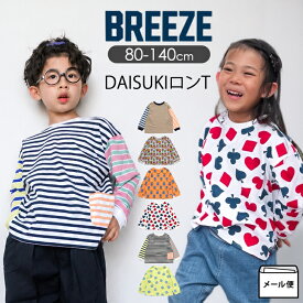 ☆選べる福袋2点1100円☆ BREEZE DAISUKI ダイスキ ロンT 長袖 Tシャツ 男の子 女の子 どっちも正解 綿100% キッズ ベビー 春秋 総柄 水玉 ボーダー 長袖Tシャツ トップス 子供服 ブリーズ 80 90 100 110 120 130 140 J106916