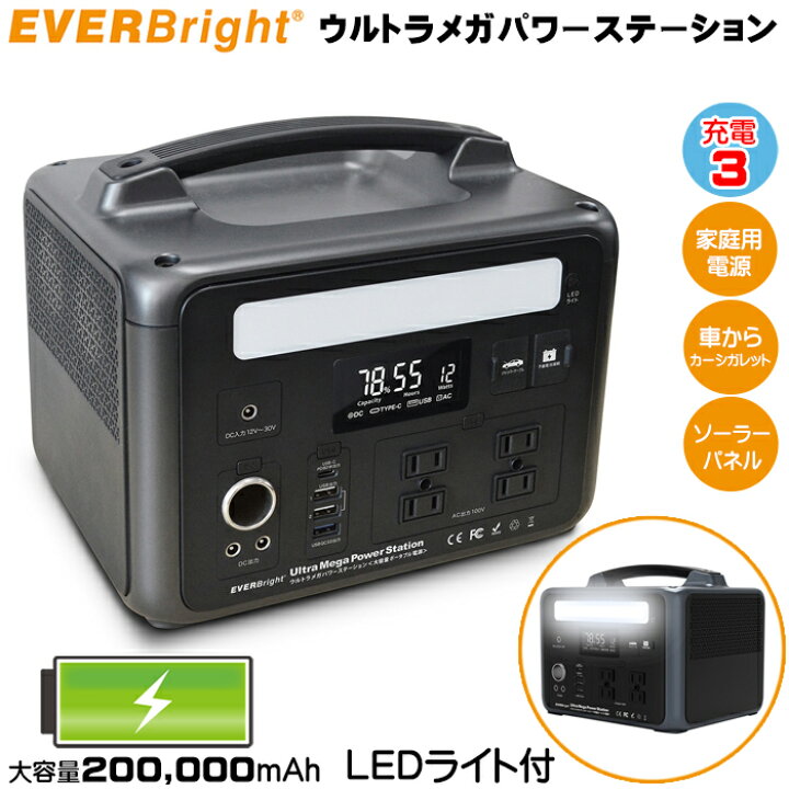 楽天市場】防災グッズ セット ポータブル電源 ウルトラメガパワー 
