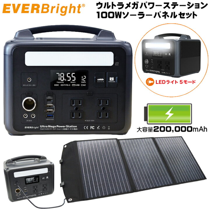 楽天市場】防災グッズ セット ポータブル電源 ウルトラメガパワー 