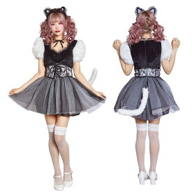 コケティッシュガーリー バニラキャット　　[ネコ コスプレ 猫 衣装 コスチューム 可愛い キュート セクシー 大人女性 衣装 なりきりコスチューム ハロウィン 衣装 パーティー イベント]【_053098】