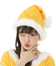 【1点までメール便も可能】NEW サンタ帽子（イエロー）　　[サンタ 帽子 カラフル サンタ キャップ カラー帽子 クリスマス カラーサンタ サンタクロース コスチューム クリスマス 衣装]【873754】