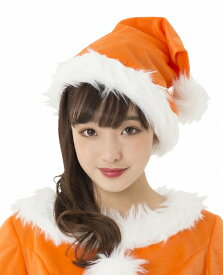 【1点までメール便も可能】NEW サンタ帽子（オレンジ）　　[サンタ 帽子 カラフル サンタ キャップ カラー帽子 クリスマス カラーサンタ サンタクロース コスチューム クリスマス 衣装]【873778】