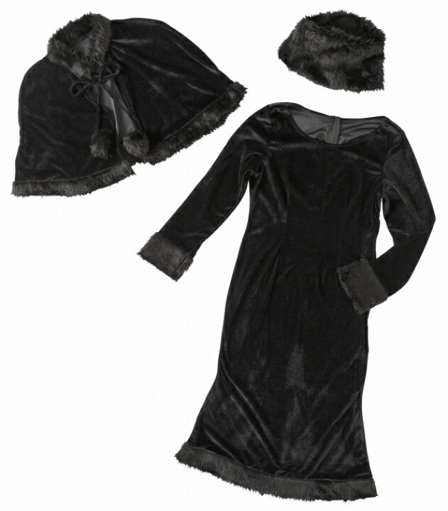 楽天市場 ブラックケープの美女 アニメ コスプレ なりきり ものまね アニメキャラ ハロウィン コスプレ コスチューム 仮装 7102 パーティグッズ クラッカーカネコ